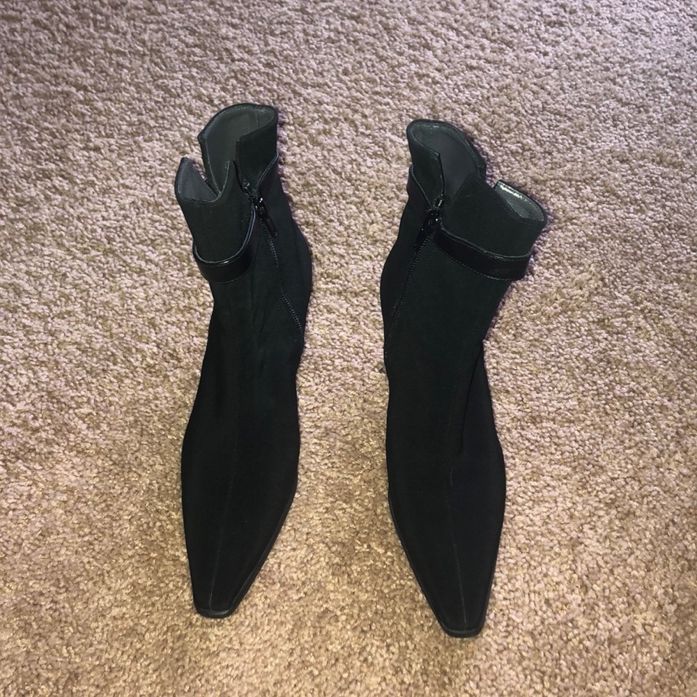 Stuart Weitzman black booties.